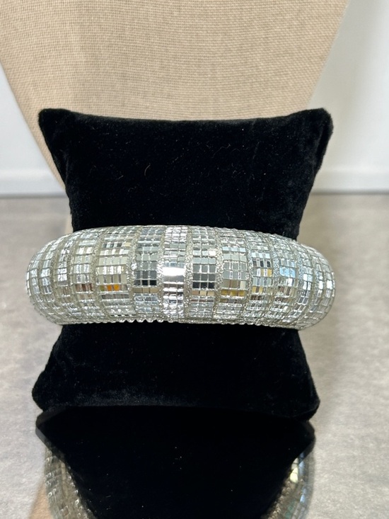 Accessories - Crystal Mosaic Silver Bangle Bracelet - Women Accessories